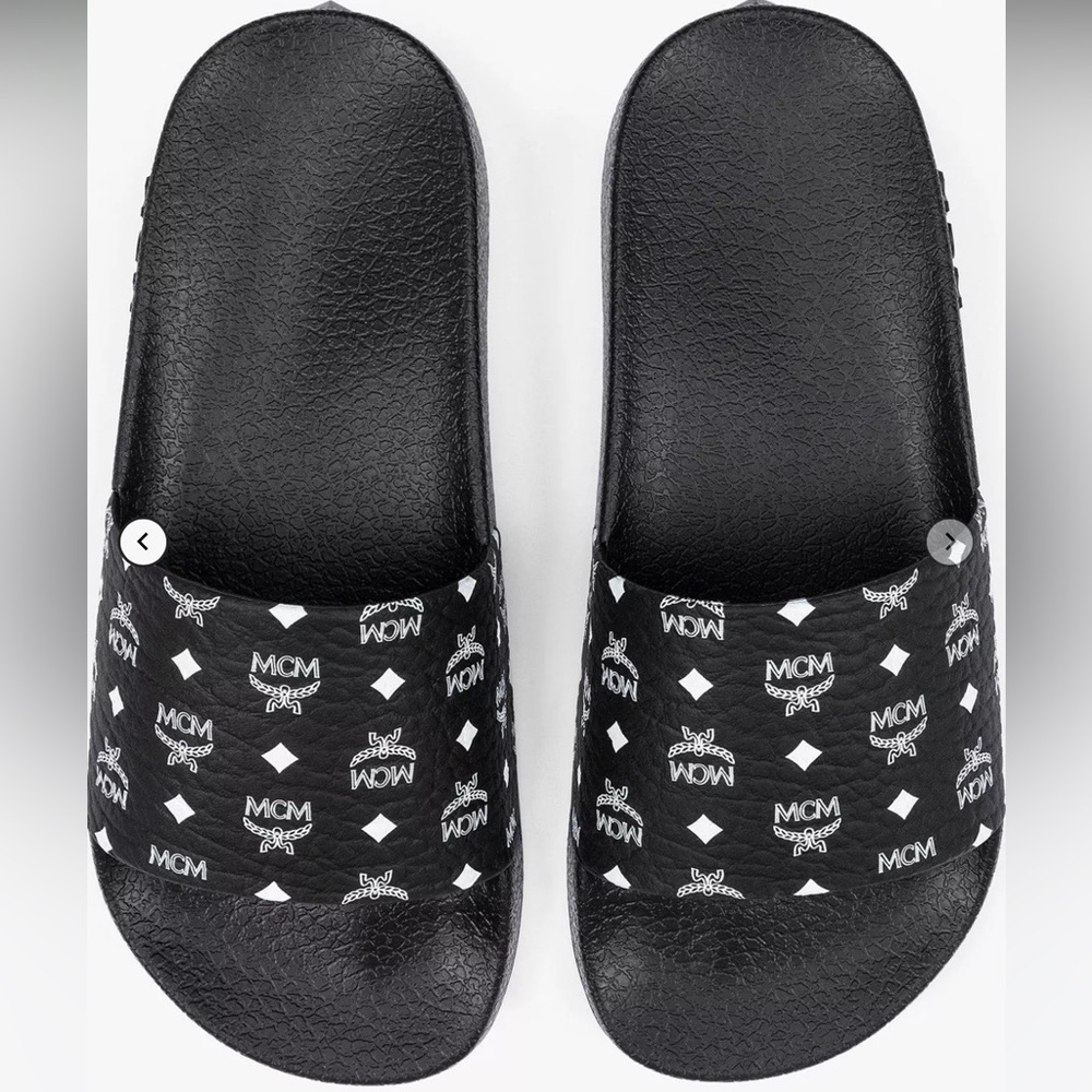 New in box MCM Monogram Print Rubber Slides